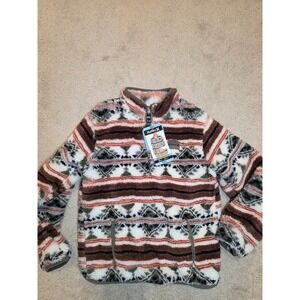 Hurley Sherpa Quarter Zip Fleece‎ Jacket Pullover kids Aztec Print Size S 6/7